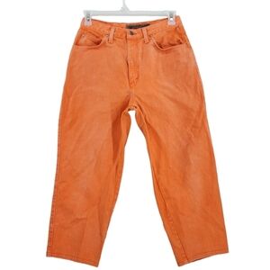 Vtg Levis 569 Orange Jeans Hi Rise Taper Crop Denim Ws 12 29x24 900 Series 12/92